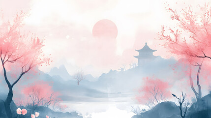 Ink Painting of Jiangnan Landscape