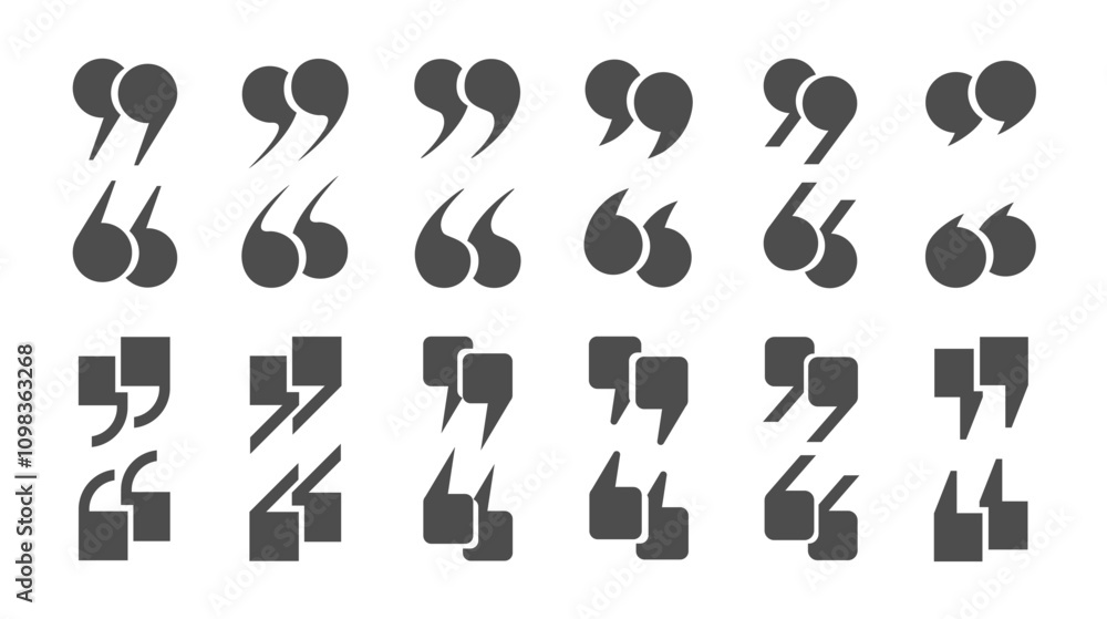 Fototapete the quotation mark icons are gray on a white background. a speech bubble in the chat, a check mark o