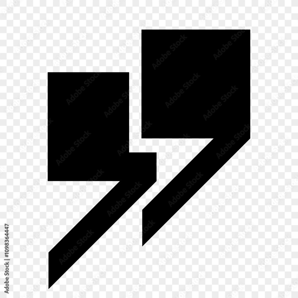 Fototapete a set of black quotes on a transparent background. a collection of quotation marks, a vector icon in