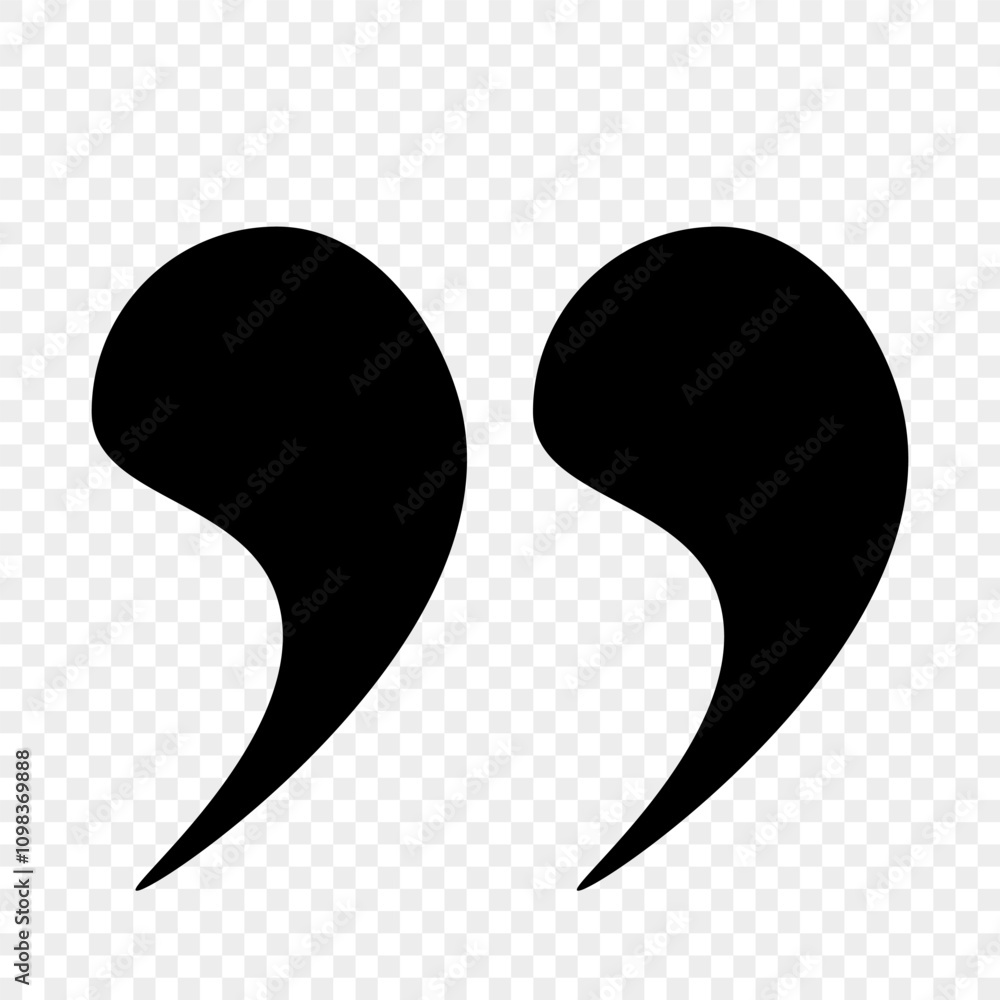 Fototapete the quotation mark icons are black on a transparent background. a speech bubble in the chat, a check