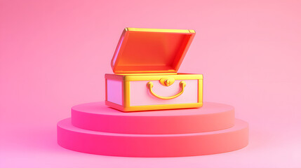 Opened treasure chest on display