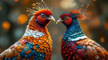Fototapeta premium Unleash your hunter's spirit. Pheasants and partridges await. Macro detail showcases the quarry.