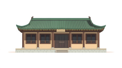 Obraz premium Flat style traditional Chinese architecture