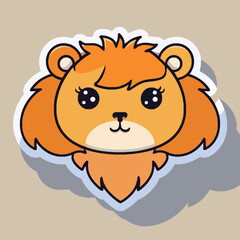 A Joyful Cartoon Lion Character with a Playful Expression