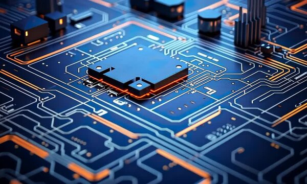 Data chip central processing unit close-up