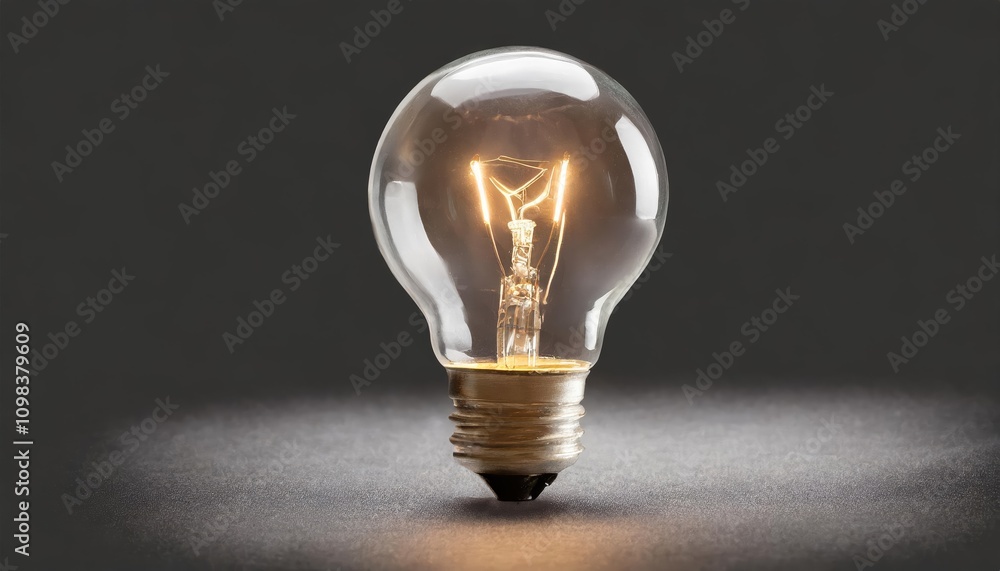 Poster high-resolution lightbulb isolated on transparent background for creative projects, presentations, a