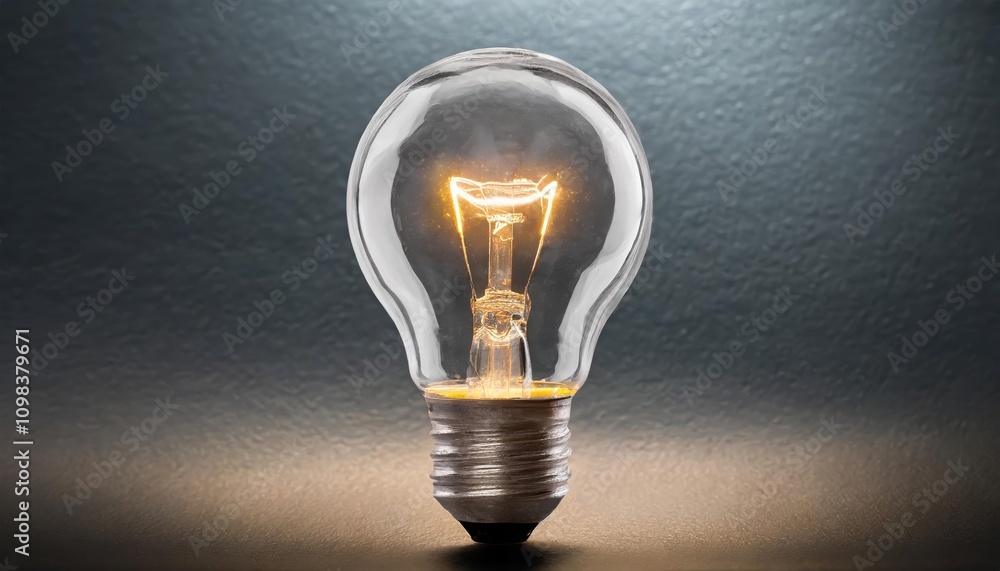 Aufkleber high-resolution image of a glowing lightbulb isolated on a transparent background, ideal for creativ
