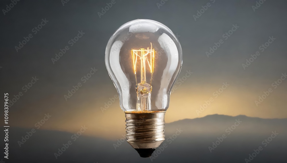 Poster high-resolution image of a lightbulb isolated on a transparent background, perfect for design projec
