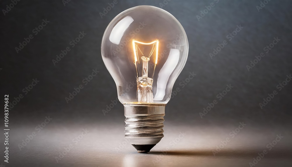 Poster high-quality image of a single lightbulb isolated on a transparent background, perfect for design pr