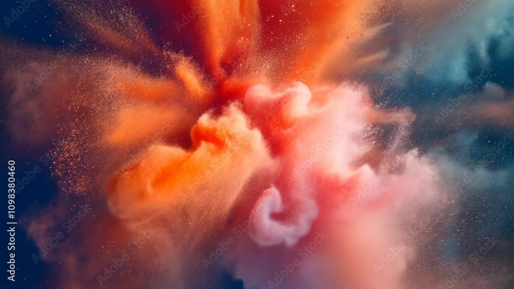 Poster vivid abstract colorful explosion: dynamic visual
