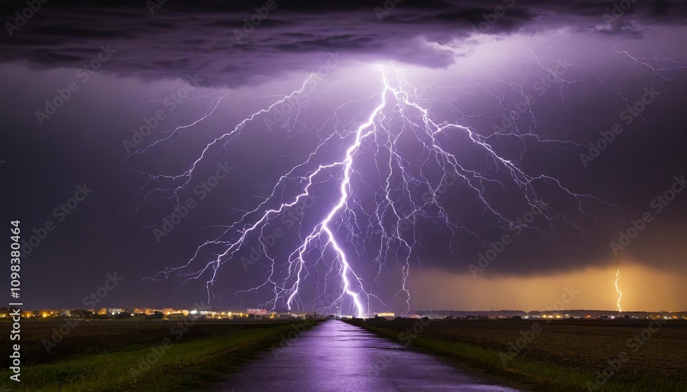 Poster high-resolution lightning bolt with transparent background for seamless digital and graphic design p