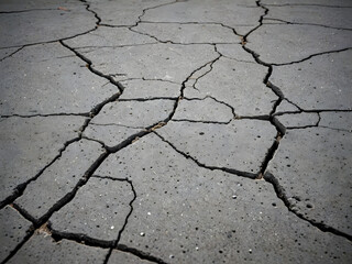 Obraz premium A close-up of dry, cracked ground