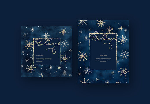 Blue Winter Style Social Media Posts With Various Sizes