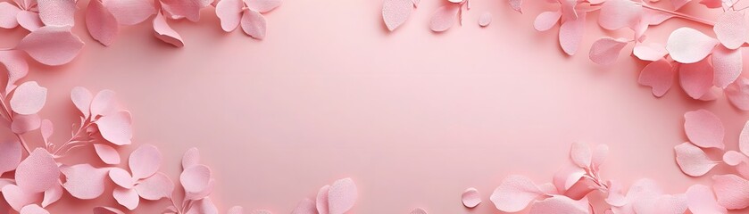 Fototapeta premium Pink Floral Design on Pale Pink Background