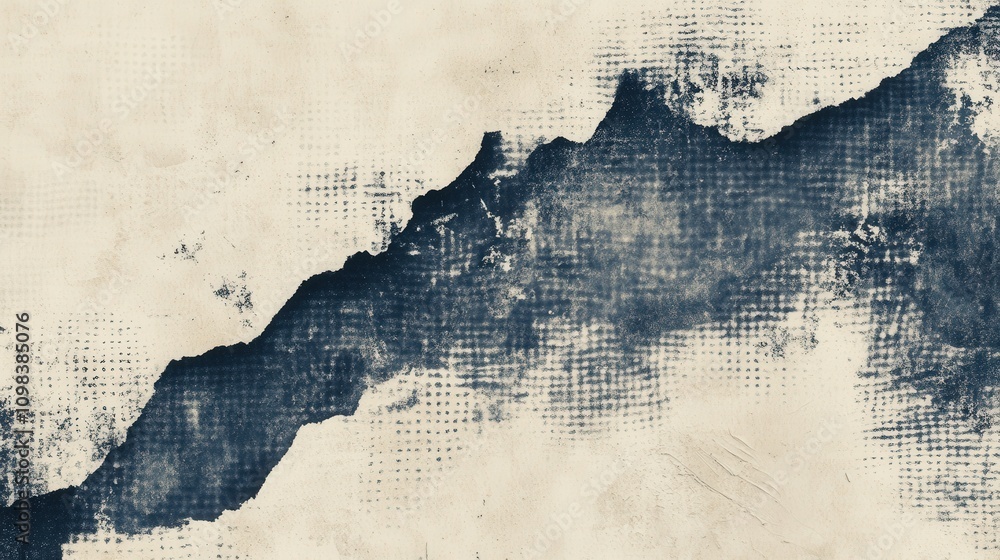 Poster abstract grunge texture with torn edge and dotted pattern