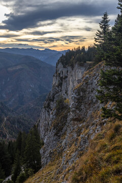 sunset over the mountains