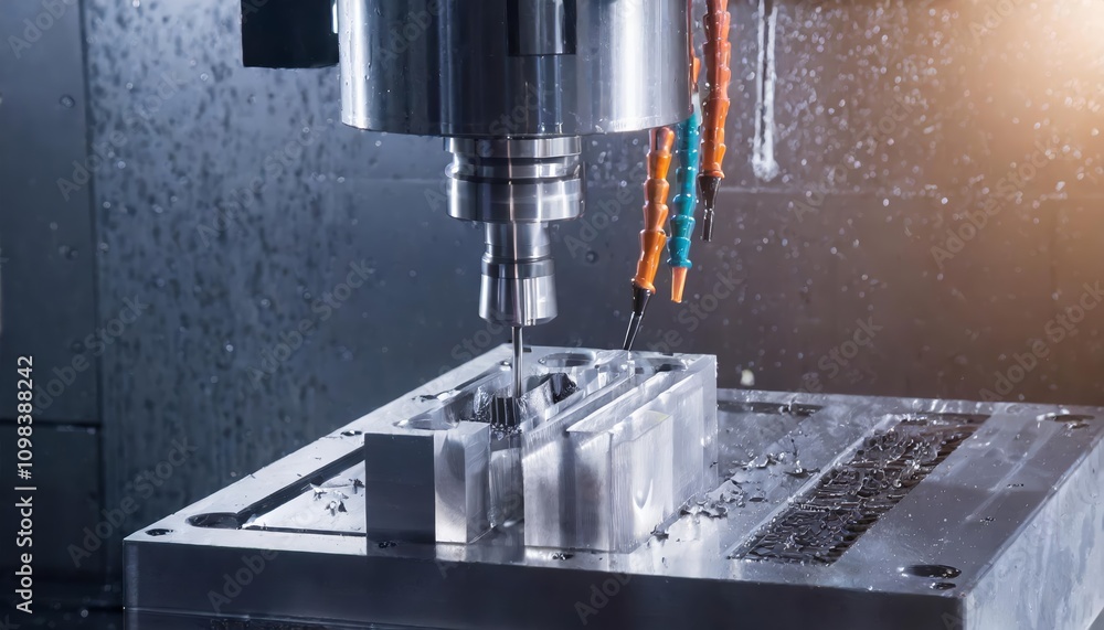Poster high-precision cnc metalworking machine cutting metal with advanced milling technology for modern ma