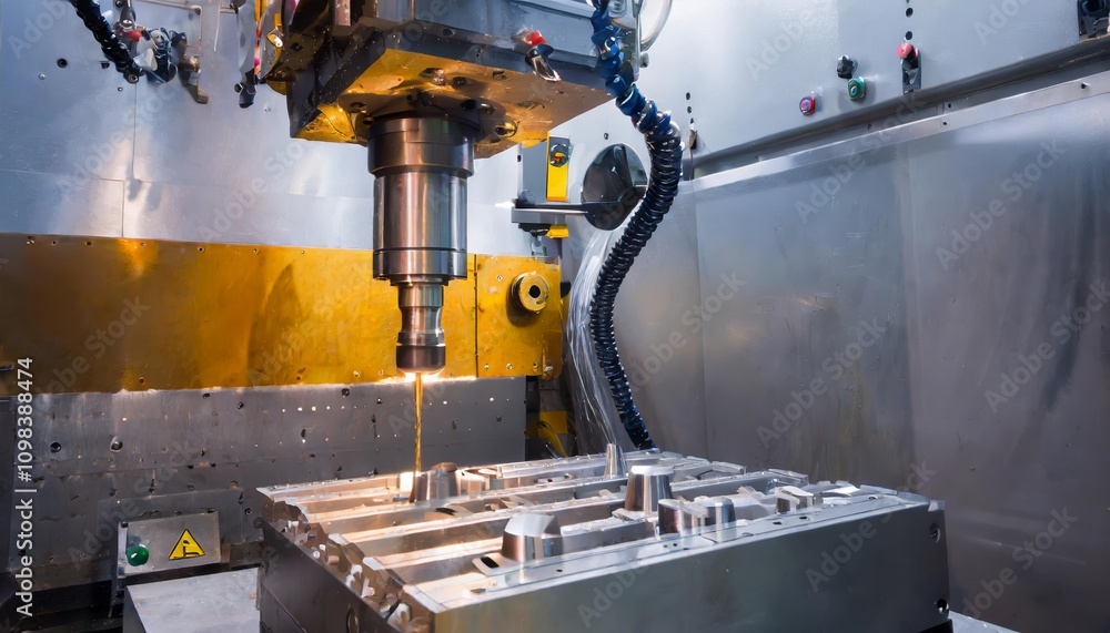 Poster advanced metalworking with cnc milling machine â€“ high-precision machining for complex industrial m