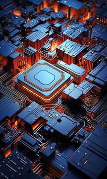 Data chip central processing unit close-up