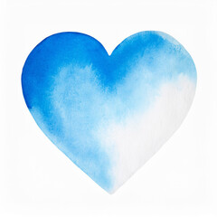 Fototapeta premium Blue Watercolor Heart Love Romance Valentine s Abstract Art Background