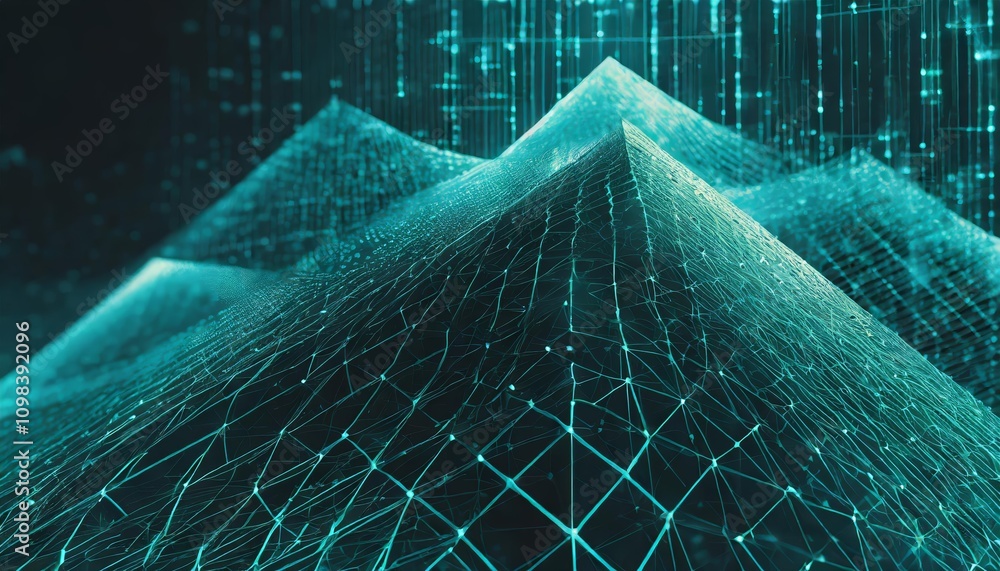 Aufkleber cutting-edge digital abstract d background showcasing futuristic network connectivity, featuring int