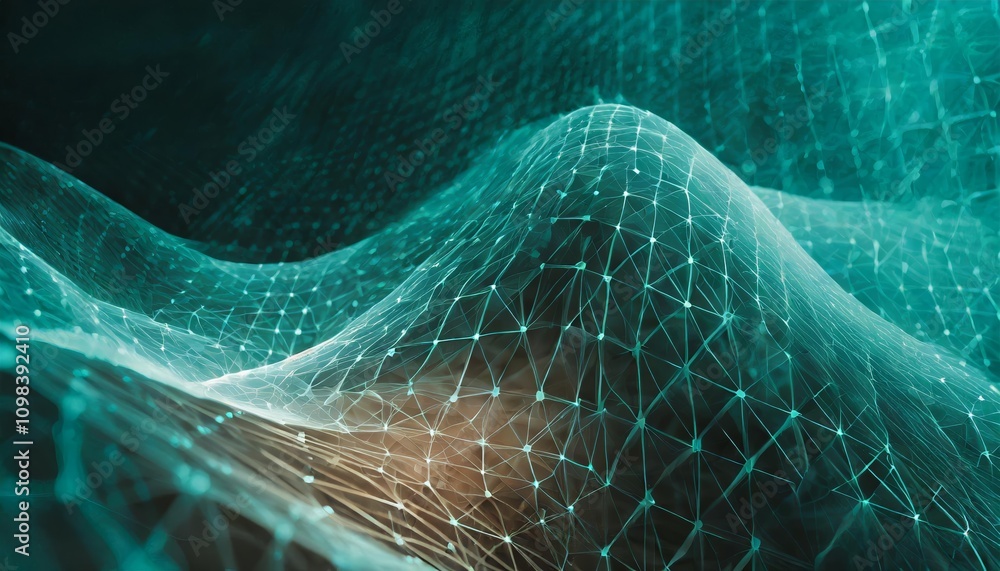 Poster a striking modern digital abstract d background featuring intricate network-inspired designs, perfec