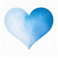 Fototapeta premium Watercolor Blue Heart Romantic Love Valentine s Day Design Hand Painted Abstract Art Soft Colors