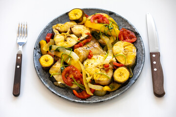 Typical Brazilian tropical fish stew with palm oil, coconut milk and traditional beach spices