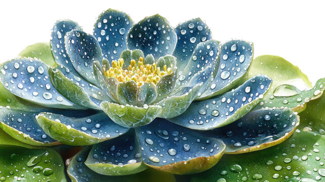 blue catleya water color illustration