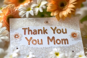 thank you card with flowers
