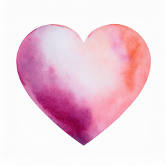 Watercolor Heart Pink Red Purple Gradient Romantic Love Symbol