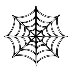 Set of Spider Webs Icon. Black Outline Linear Silhouette on White Background.