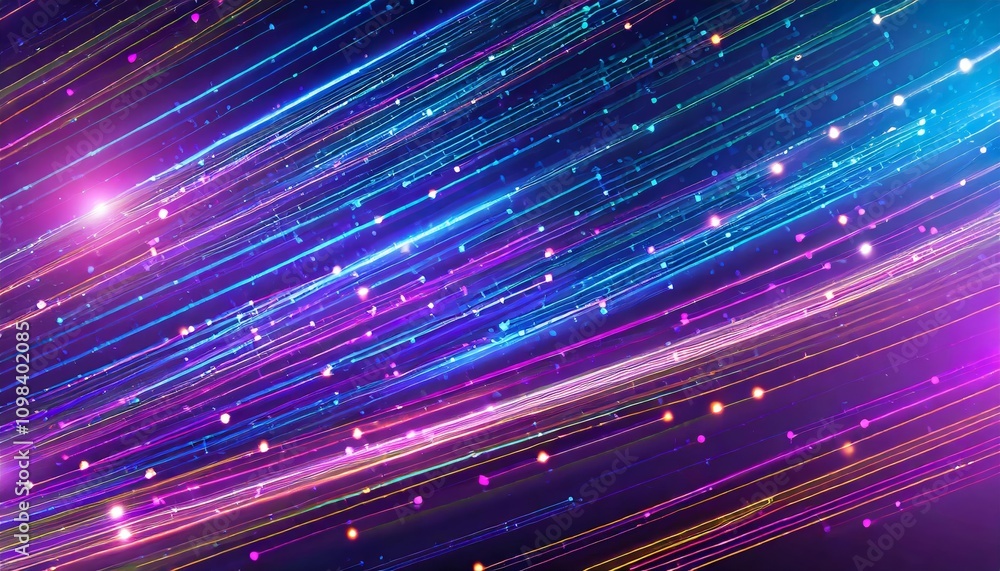 Poster dynamic neon fiber optic lines abstract texture background featuring speed lines in vibrant colors -