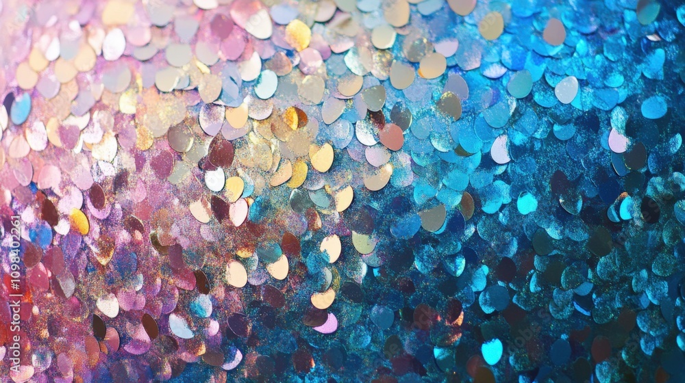 Poster iridescent sequins with a gradient of colors