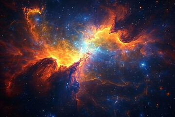 Enigmatic Nebula in the Vast Universe Featuring Cosmic Dust, Star Clusters, and Glowing Light for Science Fiction, Educational Use, and Artistic Inspiration