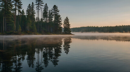 Obraz premium sunrise over the lake