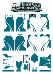 Sportswear Sublimation jerseys uniform design template 2024 green Apparel layout