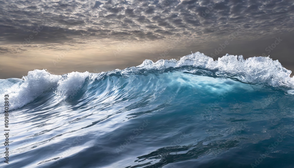 Poster high-resolution isolated ocean water surface waves with realistic textures on a transparent backgrou