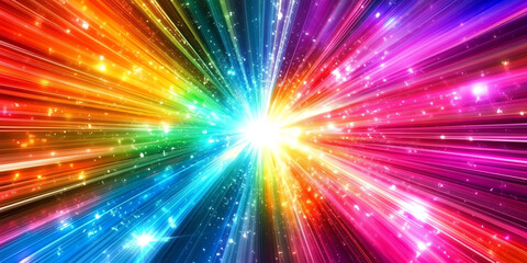 Obraz premium multicolor rays, AI generated