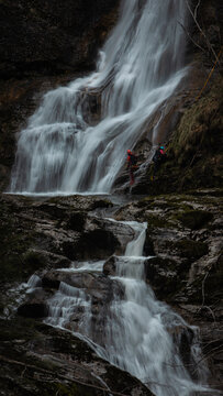 waterfall in the mountains