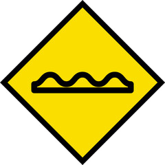 Abstract geometric yellow zigzag speed breaker road traffic signal icon design 