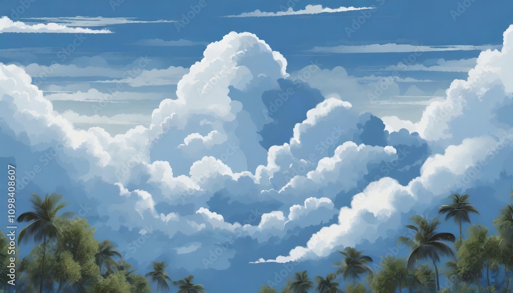 Poster soft and dreamy patel cloud background created using advanced digital tools, ideal for creative proj