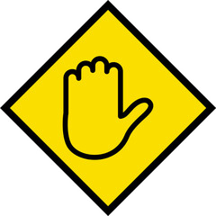 Abstract geometric yellow Stop Ahead Road traffic signal icon design 