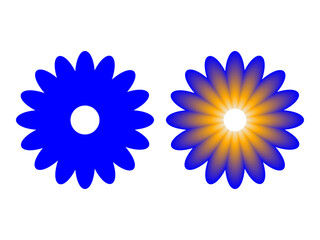 abstract design of a hand-draw blue daisy floral flower illustration