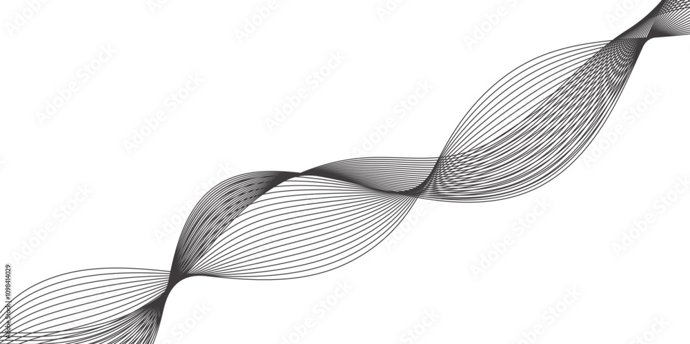 Poster abstract wavy grey stream element for design on transparent background isolated. vector illustration