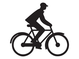 Obraz premium silhouette of a person riding a bicycle vector illustration 