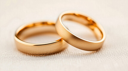Close-up rings for wedding ceremony romantic setting nature backdrop love and commitment