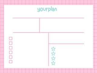 Cute design of a weekly planner template