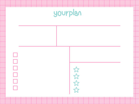 Cute design of a weekly planner template - Powered by Adobe