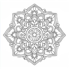Fototapeta premium A Floral Mandala Pattern. Empty Mandala Template. 